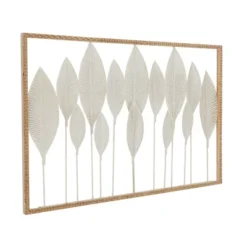 Metal Leaf Tall Cut-Out Wall Decor With Intricate Laser Cut Designs White - Olivia & May -Home Decor Store GUEST bb394a24 6a28 4a48 9df0 6aaf00871745