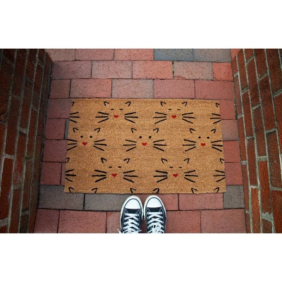 1'4" X 2'4" Love Cats Indoor/Outdoor Coir Doormat Black/Red - Entryways 5 1'4" X 2'4" Love Cats Indoor/Outdoor Coir Doormat Black/Red - Entryways - Image 3