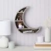 Wooden Moon Shelf, Rustic Wall Home Decor, Crystal Holder For Stones Display And Essential Oils (13 X 13 X 2 In) -Home Decor Store GUEST bdb70e82 1b68 415b 931e 1251681bade0