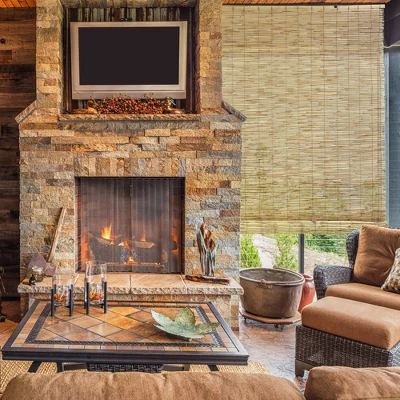 48" X 72" Outdoor Cord-Free Natural Rollup Blinds Natural - Radiance 6 48" X 72" Outdoor Cord-Free Natural Rollup Blinds Natural - Radiance - Image 4