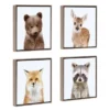 13" X 13" 4pc Ari Woodland Animals Gray - Kate & Laurel All Things Decor