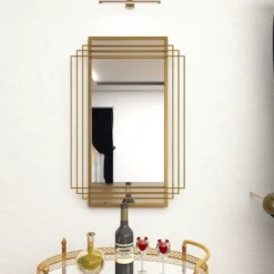 Rectangle Metal Glam Geometric Wall Mirror Gold - CosmoLiving By Cosmopolitan -Home Decor Store GUEST c0344fd1 0fc9 44b2 8ad8 542b5d4d14b7