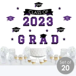 Big Dot Of Happiness Purple Class Of 2023 Graduation Party Wall Decals Set Of 20