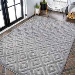 Portmany Neutral Diamond Trellis Indoor/Outdoor Area Rug - JONATHAN Y -Home Decor Store GUEST c274246c ac65 45aa 8594 72ab61ef5c2f