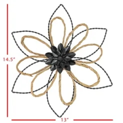 Black Flower Metal & Reed Wall Art - Foreside Home & Garden -Home Decor Store GUEST c329ff4a 18cd 4476 9820 3346ac5effdb