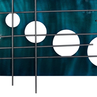 Metal Geometric Circle Cutouts Wall Decor Dark Blue - Olivia & May 5 Metal Geometric Circle Cutouts Wall Decor Dark Blue - Olivia & May - Image 3