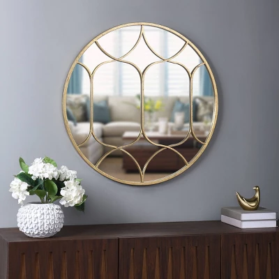 Gemma Metal Circle Wall Mirror Gold - StyleCraft 7 Gemma Metal Circle Wall Mirror Gold - StyleCraft - Image 5