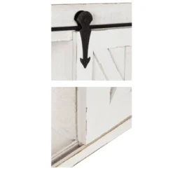 Decorative Wood Wall Storage Cabinet With Vanity Mirror And Sliding Barn Door Rustic White - Kate & Laurel All Things Decor -Home Decor Store GUEST c5e76058 cb27 409d ae06 6e9cdd8d4618