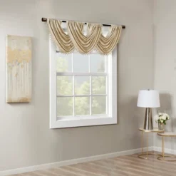 46"x38" Aurora Jacquard Window Valance Gold - SunSmart