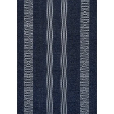 Nautisk Trellis Stripe Machine-Washable Area Rug - JONATHAN Y 3 Nautisk Trellis Stripe Machine-Washable Area Rug - JONATHAN Y
