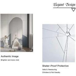 Muselady 63" Height X 20" Width Oversize Arch-Crowned Top Full Length Floor Mirror With Stand-The Pop Home -Home Decor Store GUEST c6cd4562 52bd 458c 8fca 2acdfc69c423