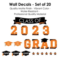 Big Dot Of Happiness Orange Class Of 2023 Graduation Party Wall Decals Set Of 20 -Home Decor Store GUEST cb753ca9 1be7 48ff aa6a af5c399b0e01
