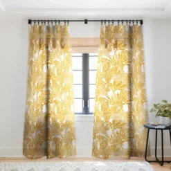 Evamatise Surreal Jungle In Bright Yellow Single Panel Sheer Window Curtain - Deny Designs -Home Decor Store GUEST cbf9d5ce ee56 496f bd54 96ee853da74a