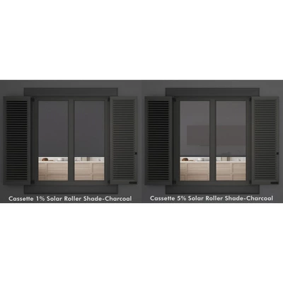 Linen Avenue Cordless Cassette 5% Solar Roller Shade,Black, Charcoal, And White 7 Linen Avenue Cordless Cassette 5% Solar Roller Shade,Black, Charcoal, And White - Image 5