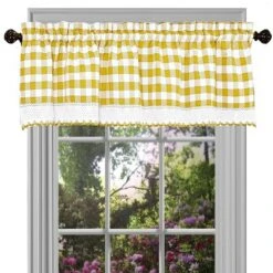 GoodGram Country Farmhouse Plaid Rod Pocket Window Valance Treatment -Home Decor Store GUEST cd0f785a 7276 453e 80b2 73b5137b109c
