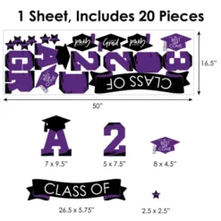 Big Dot Of Happiness Purple Class Of 2023 Graduation Party Wall Decals Set Of 20 -Home Decor Store GUEST ce631e1b b572 43c1 8767 0b06b1ee2364