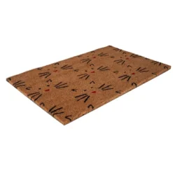 1'4" X 2'4" Love Cats Indoor/Outdoor Coir Doormat Black/Red - Entryways