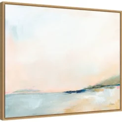 28" X 23" Open Sky Over Water By Sue Schlabach Framed Canvas Wall Art Print - Amanti Art