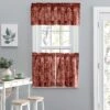 Ellis Curtain Lexington Leaf Pattern On Colored Ground Curtain Tiers Brick -Home Decor Store GUEST d1acf1a1 c9e4 4ac2 a088 e4ecabd3f95c