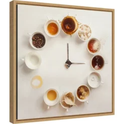 16" X 16" It's Always Coffee Time By Dina Belenko Framed Canvas Wall Art - Amanti Art