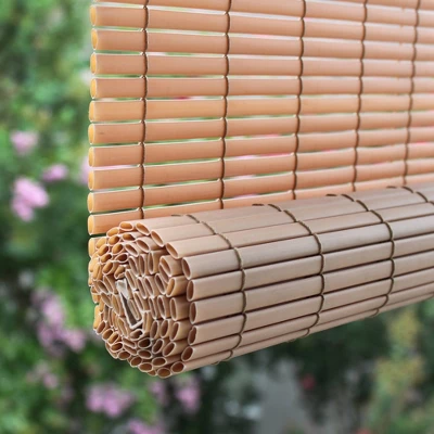 72" X 72" Outdoor Oval Vinyl Cord-Free PVC Rollup Blinds Woodgrain - Radiance 3 72" X 72" Outdoor Oval Vinyl Cord-Free PVC Rollup Blinds Woodgrain - Radiance
