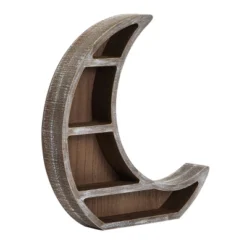 Wooden Moon Shelf, Rustic Wall Home Decor, Crystal Holder For Stones Display And Essential Oils (13 X 13 X 2 In) -Home Decor Store GUEST d64fd3d4 82f2 4133 854f c040fed6d82c