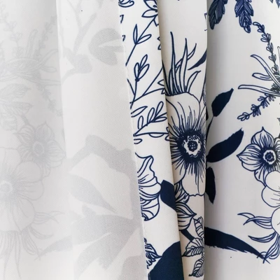 2pk 52"x95" Light Filtering Botanical Garden Curtain Panels Navy - Lush Décor 6 2pk 52"x95" Light Filtering Botanical Garden Curtain Panels Navy - Lush Décor - Image 4