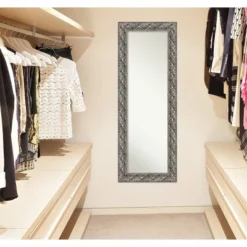 20" X 54" Non-Beveled Silver Luxor Wood On The Door Mirror - Amanti Art -Home Decor Store GUEST d7493b59 ef79 4139 a379 4776a066be8b