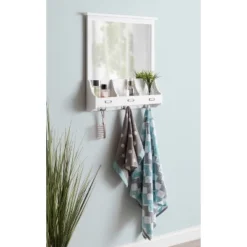 24" X 24" Stallard Functional Wall Mirror White - Kate & Laurel All Things Decor -Home Decor Store GUEST d8746f72 ddc5 4507 9837 c598312ddff1