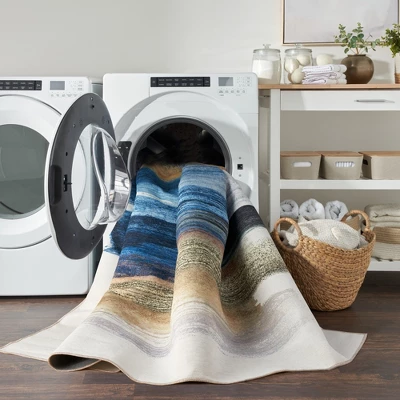 Nourison Washables Abstract Brushstroke Indoor Non-Skid Area Rug 8 Nourison Washables Abstract Brushstroke Indoor Non-Skid Area Rug - Image 6