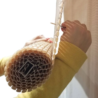 72" X 72" Outdoor Oval Vinyl Cord-Free PVC Rollup Blinds Woodgrain - Radiance 5 72" X 72" Outdoor Oval Vinyl Cord-Free PVC Rollup Blinds Woodgrain - Radiance - Image 3