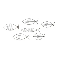 Set Of 6 Metal Fish Indoor Outdoor Wire Wall Decors Black - Olivia & May -Home Decor Store GUEST dc19e77f 3ac6 4f61 8dc4 c33800f09e30