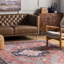 NuLOOM Amber Machine Washable Floral Aztec Area Rug -Home Decor Store GUEST ddd1681f add8 4a03 b66b e5c1a0d54353