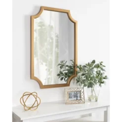 24" X 36" Hogan Framed Scallop Wall Mirror Gold - Kate And Laurel 9 24" X 36" Hogan Framed Scallop Wall Mirror Gold - Kate And Laurel -Home Decor Store GUEST e2559905 729b 484b bcd3 86f852e75255