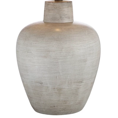 Regency Hill Glenn Rustic Country Cottage Table Lamps 27" Tall Set Of 2 Brushed Gray Terra Cotta Beige Fabric Shade For Bedroom Living Room Nightstand 6 Regency Hill Glenn Rustic Country Cottage Table Lamps 27" Tall Set Of 2 Brushed Gray Terra Cotta Beige Fabric Shade For Bedroom Living Room Nightstand - Image 4