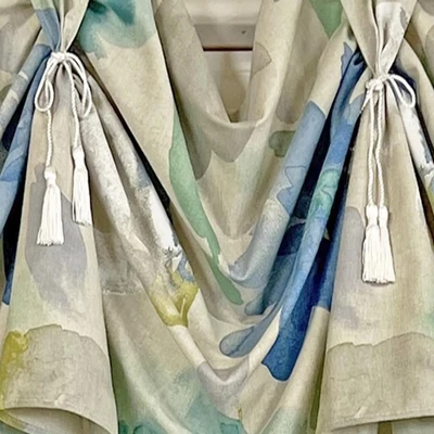 RLF Home Linen Floral Victory Swag Natural 54"W X 26"L For Windows Up To 48"W 4 RLF Home Linen Floral Victory Swag Natural 54"W X 26"L For Windows Up To 48"W - Image 2