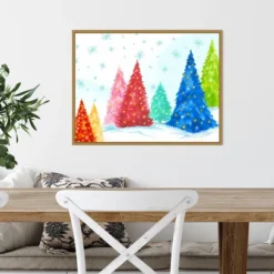 24" X 18" Magic Christmas Trees I By PI Studio Framed Canvas Wall Art - Amanti Art -Home Decor Store GUEST e4a541f3 c024 4b9e 8fca ba5535c22769