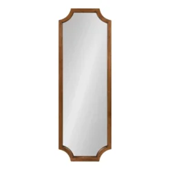 16" X 48" Hogan Framed Scallop Wall Mirror Rustic Brown - Kate & Laurel All Things Decor