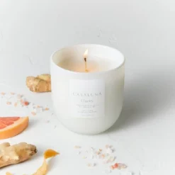 Clarity Core Frosted Glass Candle White - Casaluna™