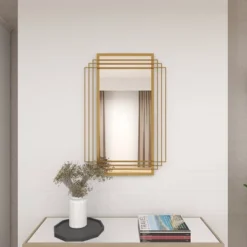 Rectangle Metal Glam Geometric Wall Mirror Gold - CosmoLiving By Cosmopolitan -Home Decor Store GUEST e6d50714 11f3 4eb2 937e 6d649626295f