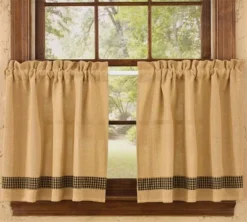 Burlap & Black Check Tiers 72'' X 24''