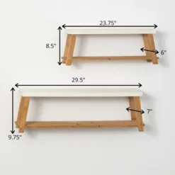 Sullivans Bench-Seat-Shaped Wall Shelf Set Of 2, 9.75"H & 8.5"H White -Home Decor Store GUEST e79bfefe 1eeb 4e77 aa40 196bf79dbf66
