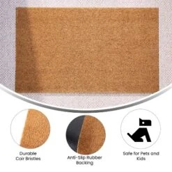 Emma And Oliver Weather Resistant Coir Doormat With Anti-Slip Rubber Backing For Indoor/Outdoor Use -Home Decor Store GUEST e844c532 cae8 4b78 b04b 042e230af693