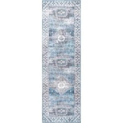 NuLOOM Eva Machine Washable Vintage Faded Medallion Area Rug -Home Decor Store GUEST ea43e54e d318 4f49 a97c 1955632b6748