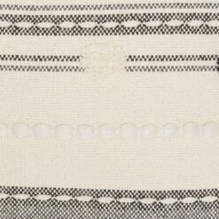 20"x20" Oversize Ribbed Square Throw Pillow With Pom-Poms Black/Ivory - Mina Victory -Home Decor Store GUEST eabbde02 bad2 493f 8bc4 9a894c803a29