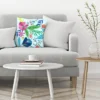 Abstract Flowers & Leaves On Blue By Liz And Kate Pope Throw Pillow - Americanflat -Home Decor Store GUEST eb232209 e270 43a1 aa60 28581a803def