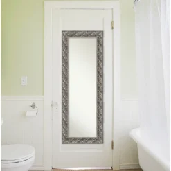 20" X 54" Non-Beveled Silver Luxor Wood On The Door Mirror - Amanti Art -Home Decor Store GUEST ebf130bb 99e4 4ae5 9684 c38bad2e47ab