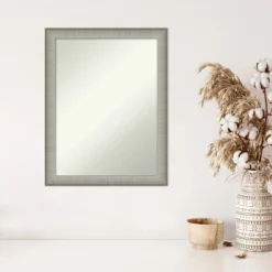 21" X 27" Non-Beveled Elegant Brushed Pewter Narrow Wall Mirror - Amanti Art -Home Decor Store GUEST ece41a43 f18e 4440 a589 5c3413f18b31