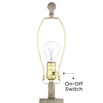 Regency Hill Glenn Rustic Country Cottage Table Lamps 27" Tall Set Of 2 Brushed Gray Terra Cotta Beige Fabric Shade For Bedroom Living Room Nightstand 5 Regency Hill Glenn Rustic Country Cottage Table Lamps 27" Tall Set Of 2 Brushed Gray Terra Cotta Beige Fabric Shade For Bedroom Living Room Nightstand - Image 3