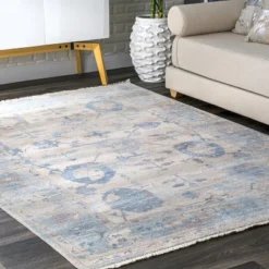 NuLOOM Vintage Brandi Floral Fringe Area Rug